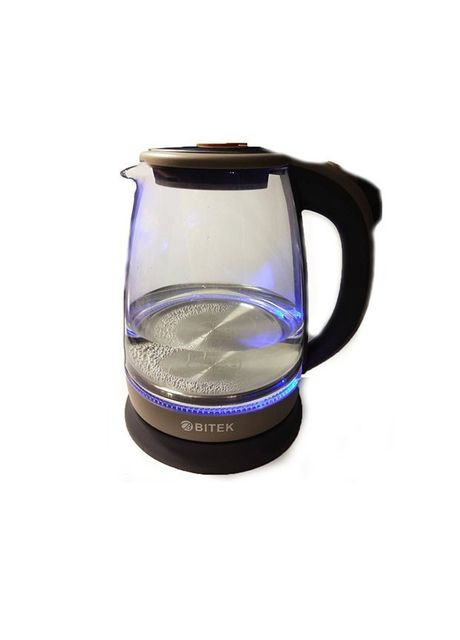 Чайник электрический стеклянный с защитой от перегрева 1,8 л LEDподсветка электрочайник BITEK BT-3110 Черный ВІТЕК (313110031)