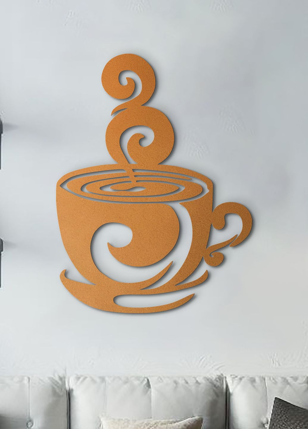 Декоративне панно з дерева, настінний декор для дому "Кава на двох", інтер'єрна картина 30х23 см Woodyard (291842285)