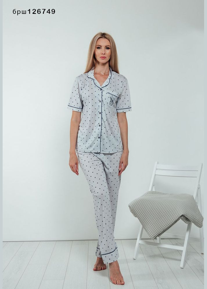 Бесцветная женская пижама тонкий трикотаж BOYRAZ