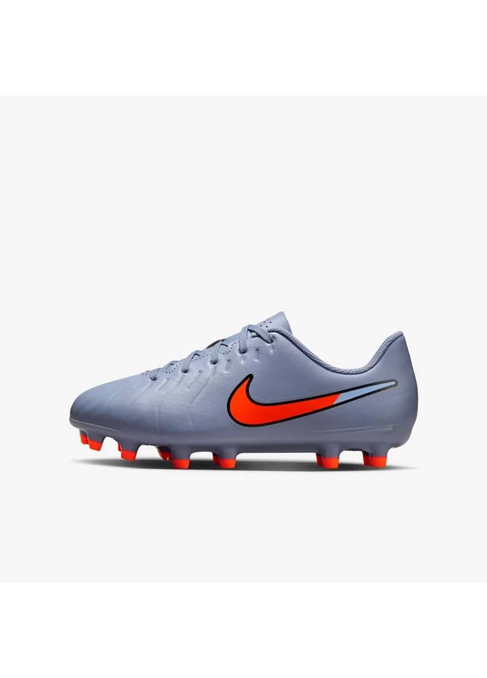 Голубые детские бутсы jr legend 10 club fg/mg голубой Nike