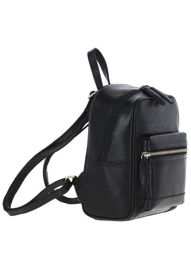 Рюкзак жіночий з натуральної шкіри 5 л міський маленький Чорний 39345 Ashwood (355884688)