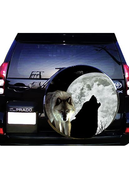 Наклейка на запасне колесо 3D TUNING STUDIO Вовки Місяць 2 750х750х0.15мм No Brand (362499343)