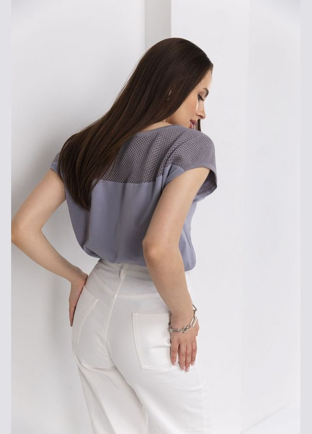 Бавовняний топ з ажурними в'язаними деталями (3018) Triko Bakh (334710637)