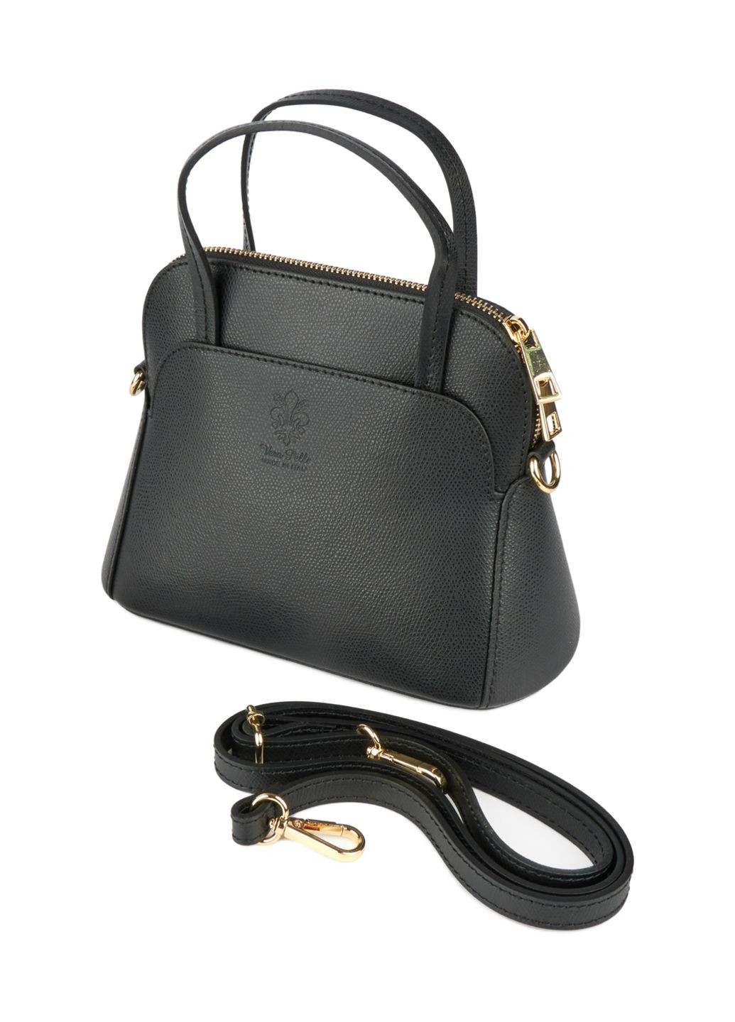 Кросбоди сумка ручная классическая женская натуральная кожа черная Fior Di Loto (371884244)