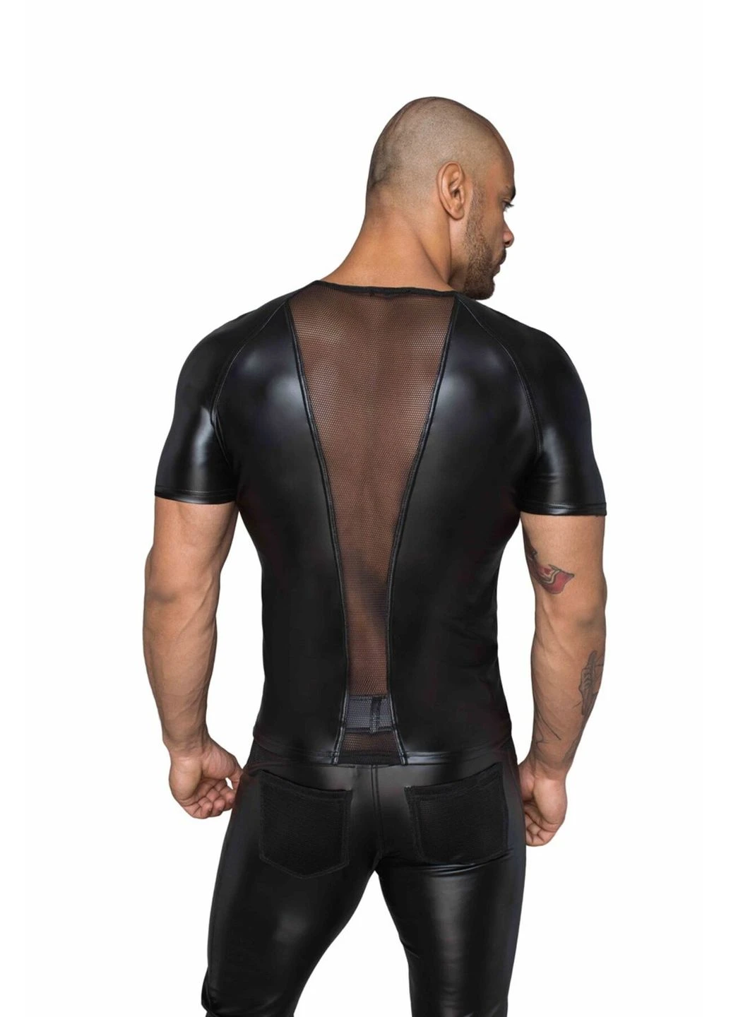 Футболка з мокрим ефектом H056 Men's T-shirt made of powerwetlook, 3XL Noir Handmade (340274993)