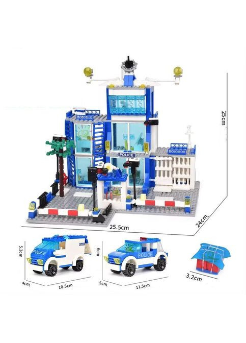 Конструктор Полицейский участок с машинками и фигурками 753 деталей Синий (391) No Brand (339077803)