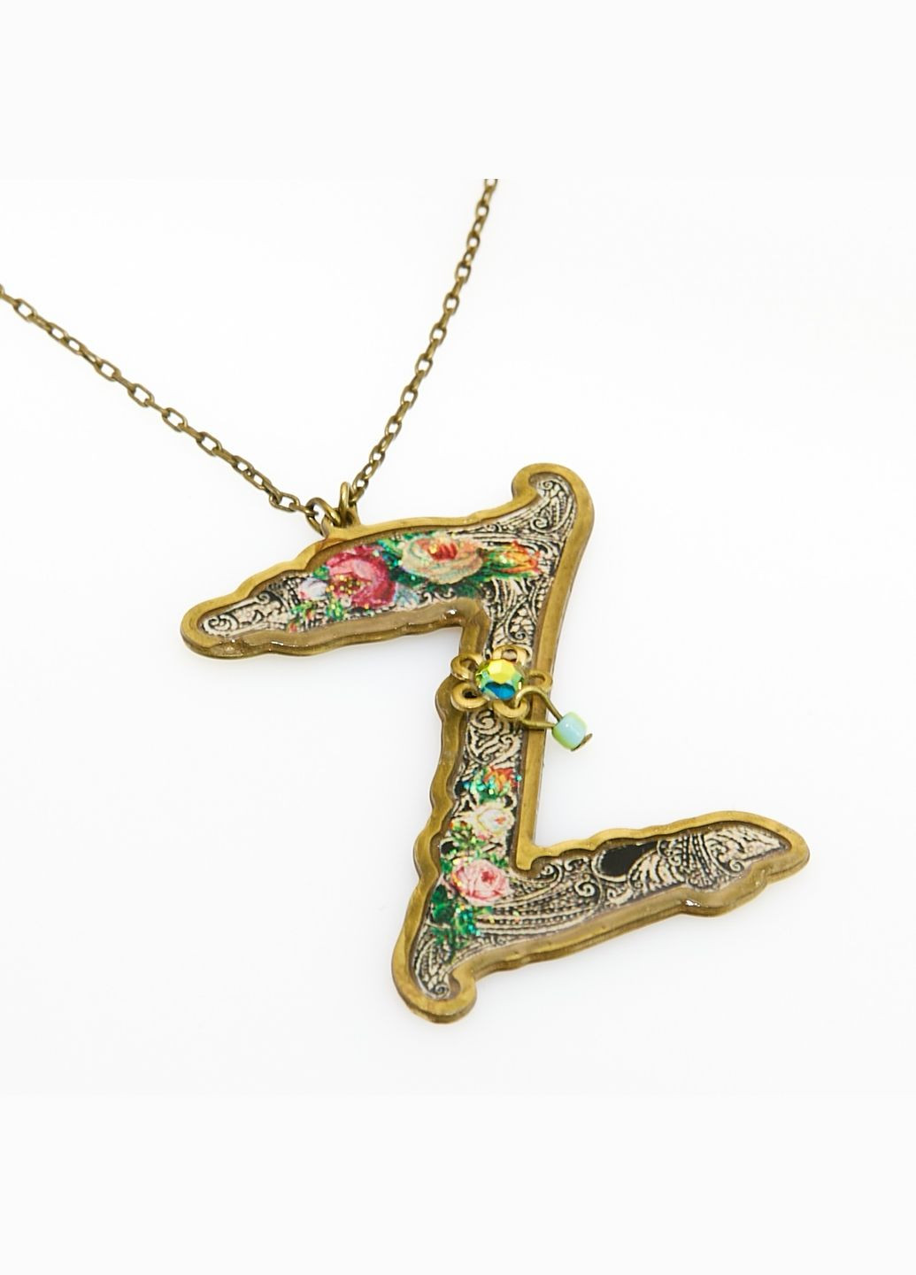 Кулон из латуни в виде буквы "Z" с кристаллами Swarovski Michal Negrin (346241812)