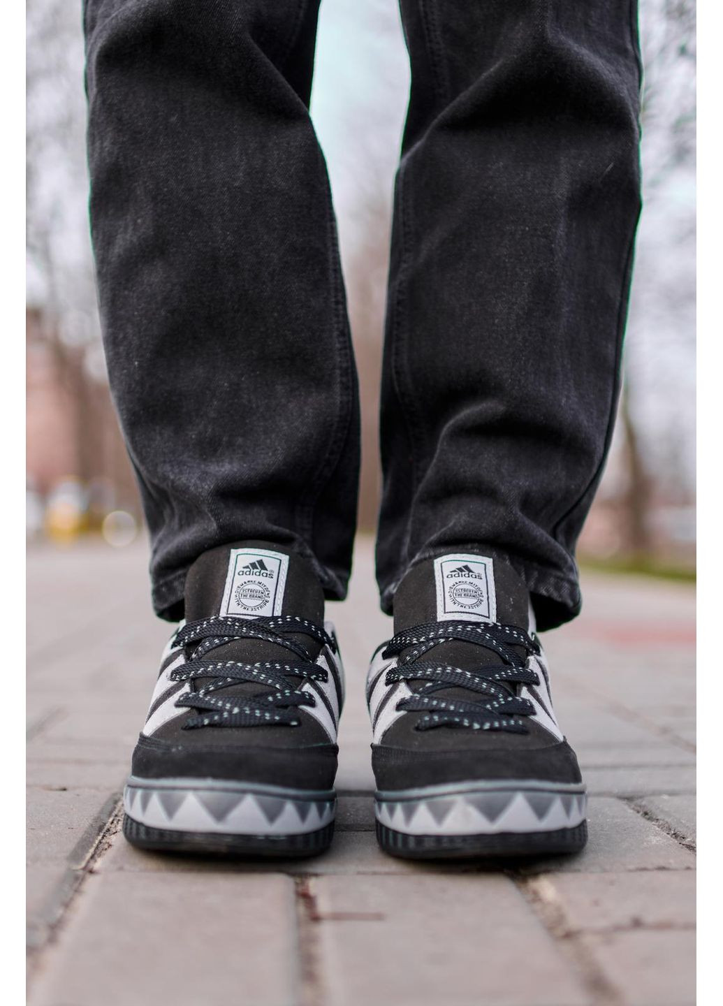 Чорні Осінні кросівки чоловічі adidas adimatic neighborhood black white адідас адіматік No Brand