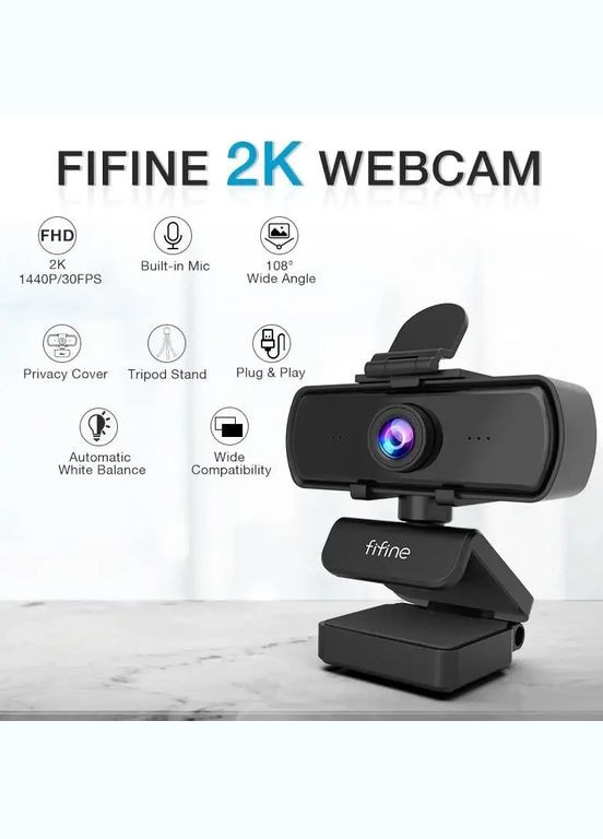 Вебкамера K420 для комп'ютера з мікрофоном і штативом триногою Fifine (300524014)