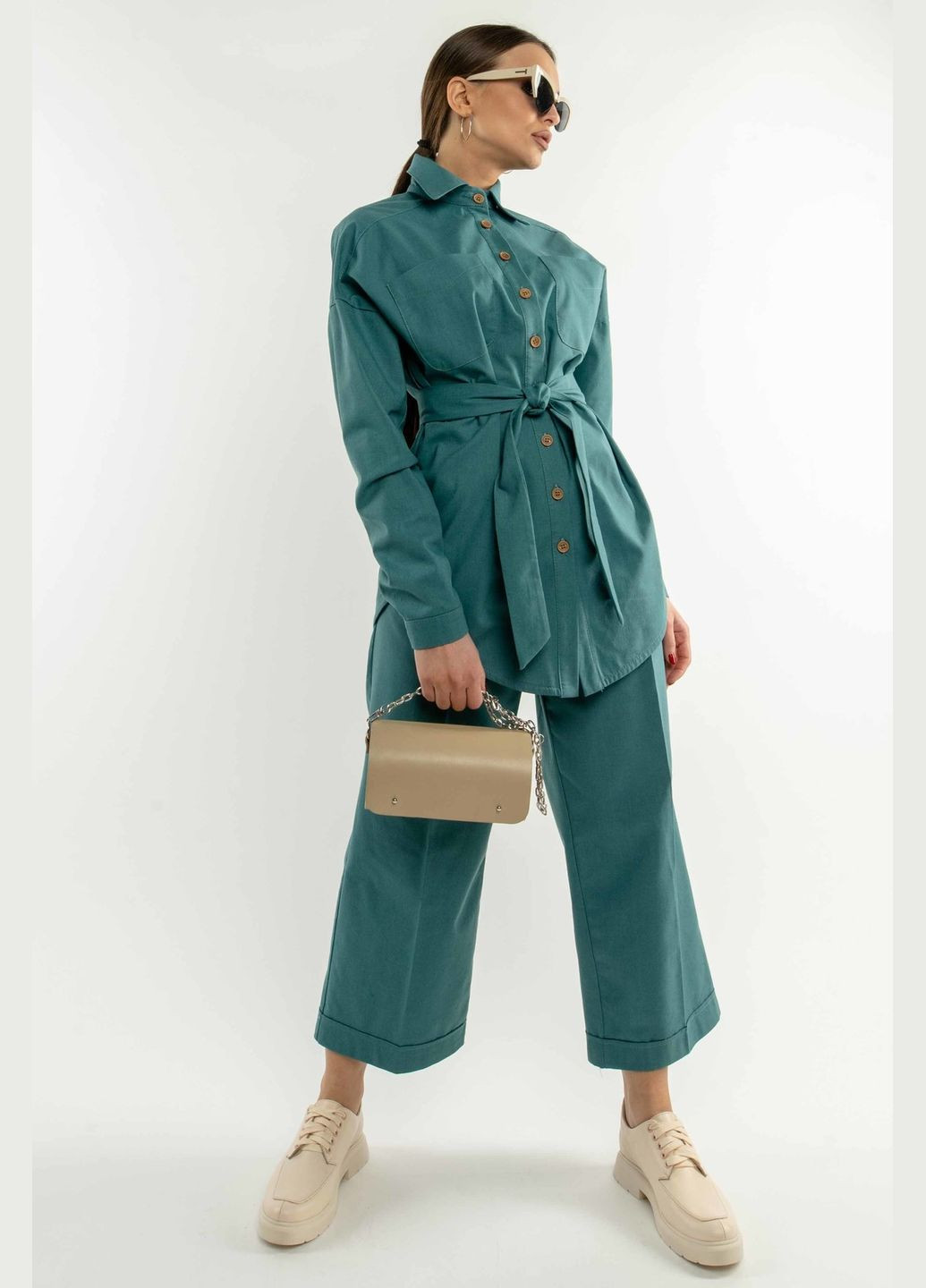 Бирюзовая повседневный рубашка RiMari