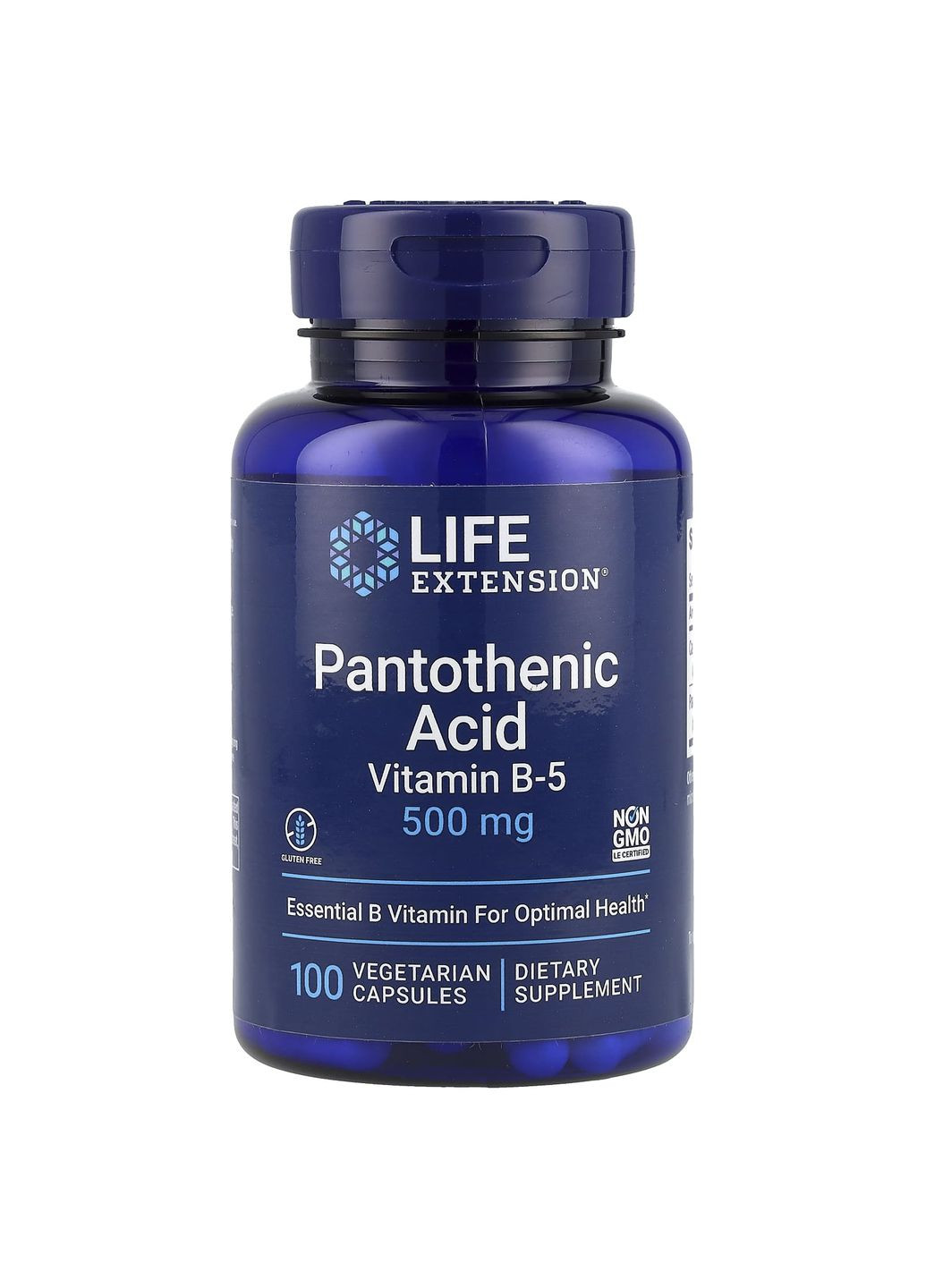 Пантотенова кислота (вітамін В-5), Pantothenic Acid,, 500 мг, 100 вегетаріанських капсул Life Extension (362372746)