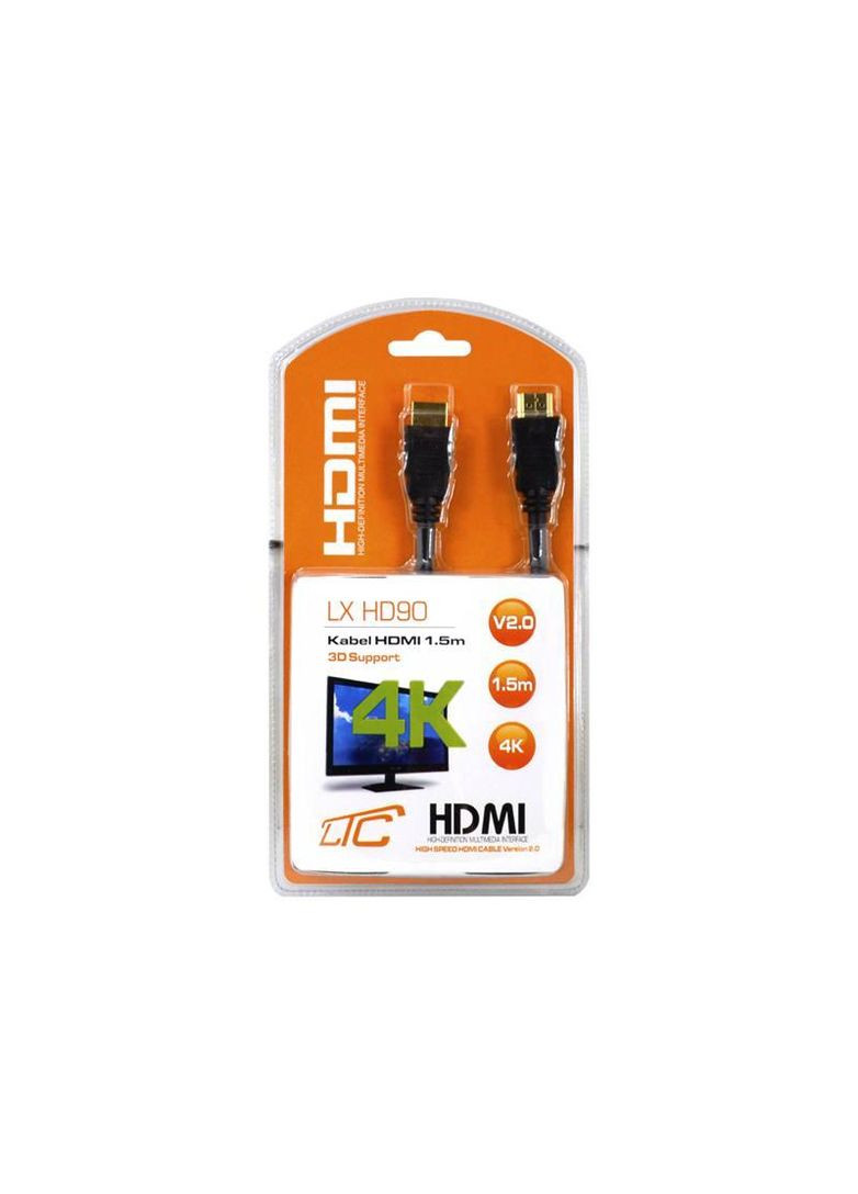 Кабель HDMI - HDMI LTC 1.5 м 4K v2.0 з фільтрами на блістері LXHD90 No Brand (336188636)