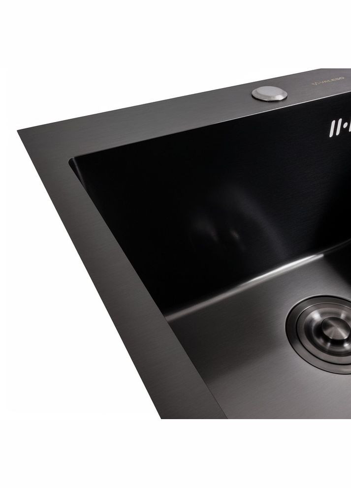 Кухонна мийка 50*50 PVD чорна Handmade (товщина 3,0/1.5) Valeso (353746800)