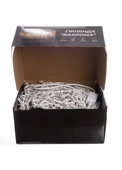 Гирлянда Бахрома уличная 840 LED 50 м от сети белая нить, мультицвет No Brand (368876253)