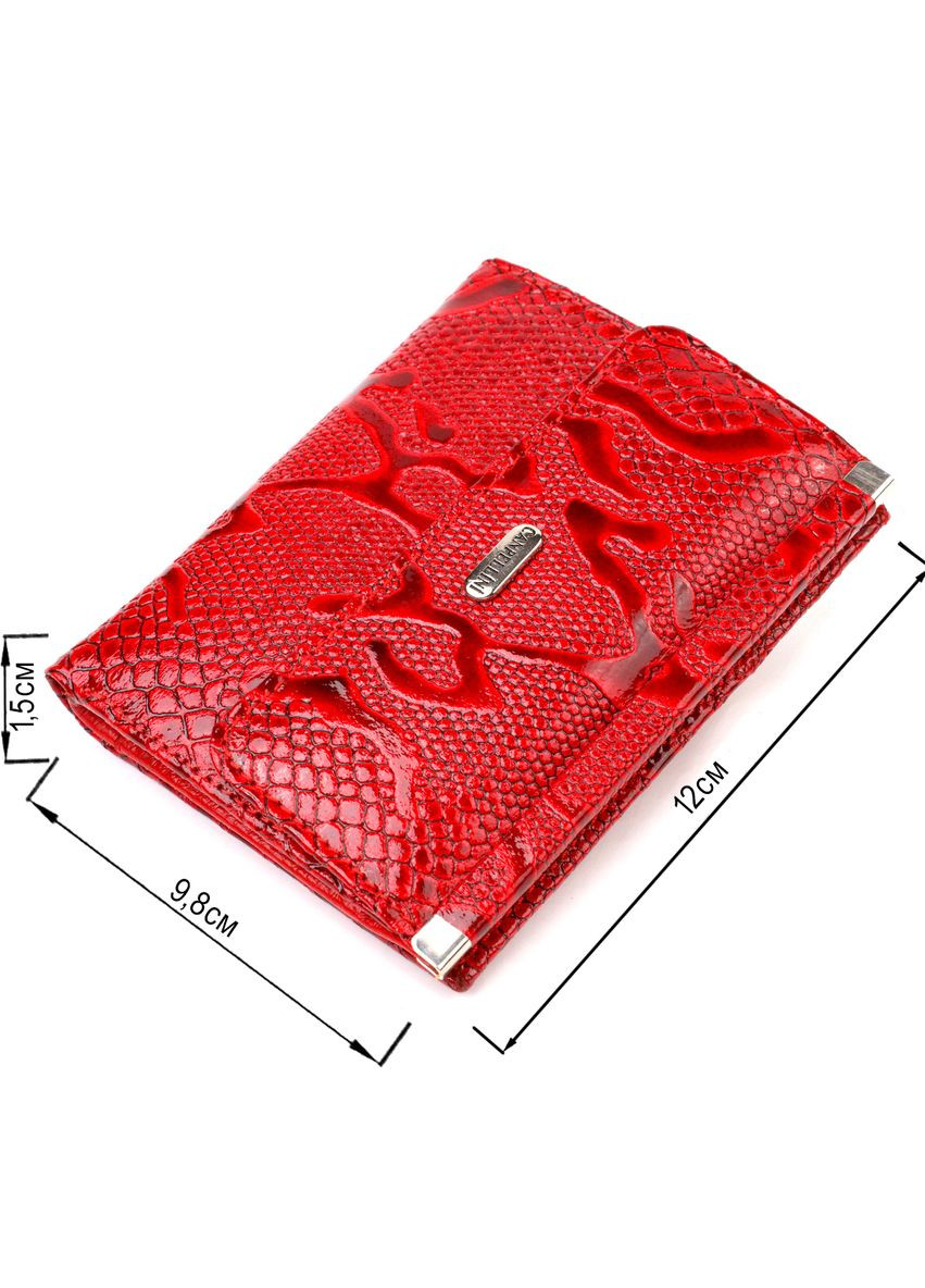 Женский кошелек из натуральной кожи с тиснением, монетница на кнопке, красный (sku_21818) No Brand (328218898)