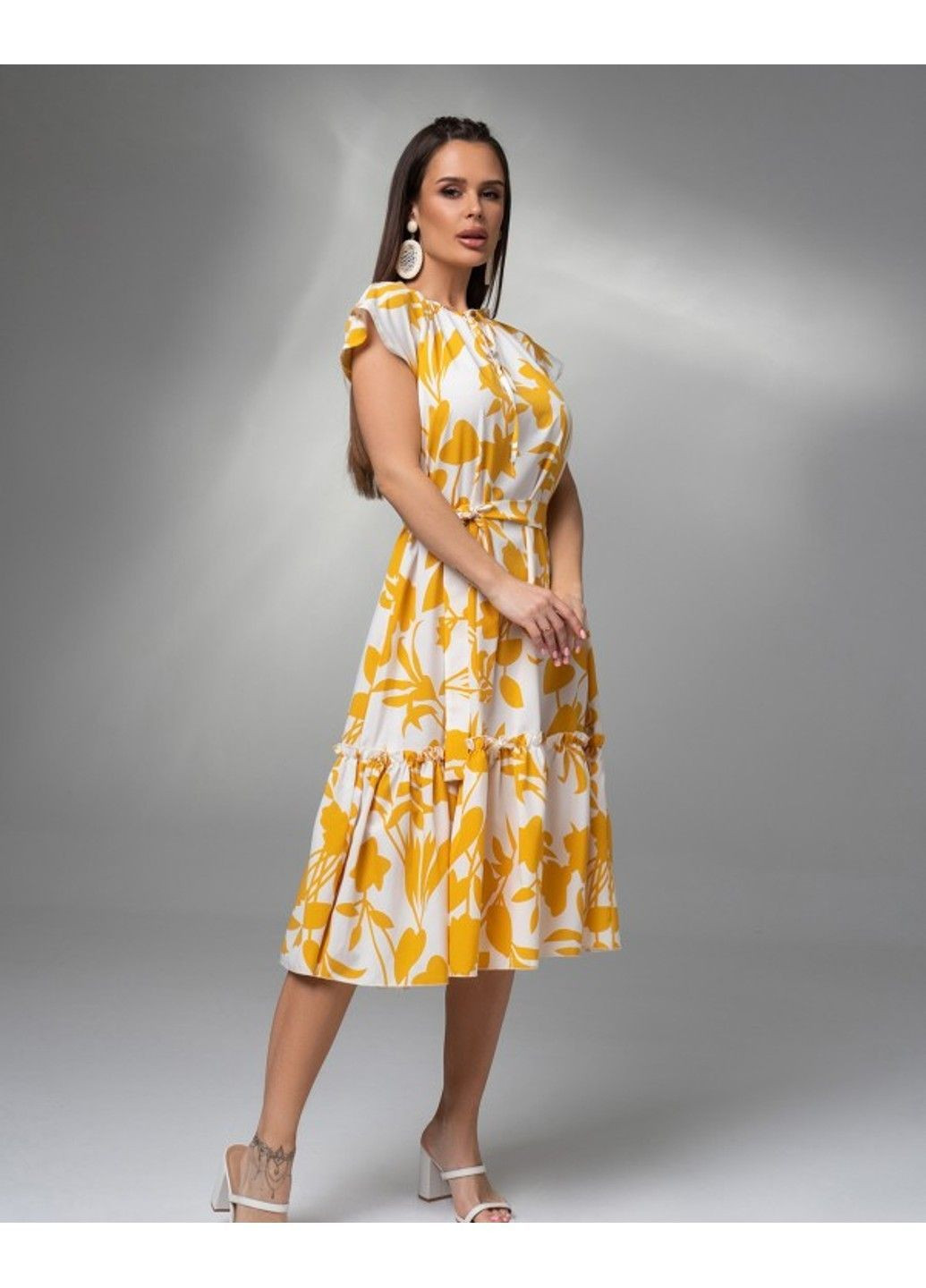 Комбинированное повседневный платье 14608 3xl мультиколор ISSA PLUS