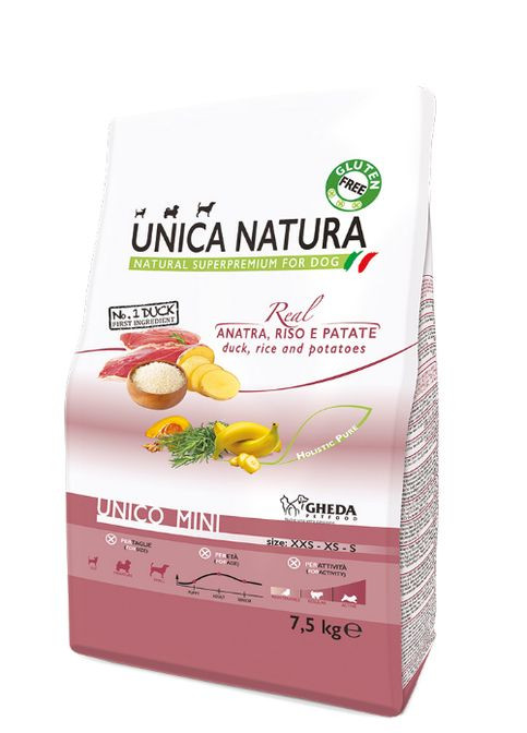 Unica Natura Unico Mini - Утка, рис и картофель (29/18) 7,5kg Alleva (290851541)