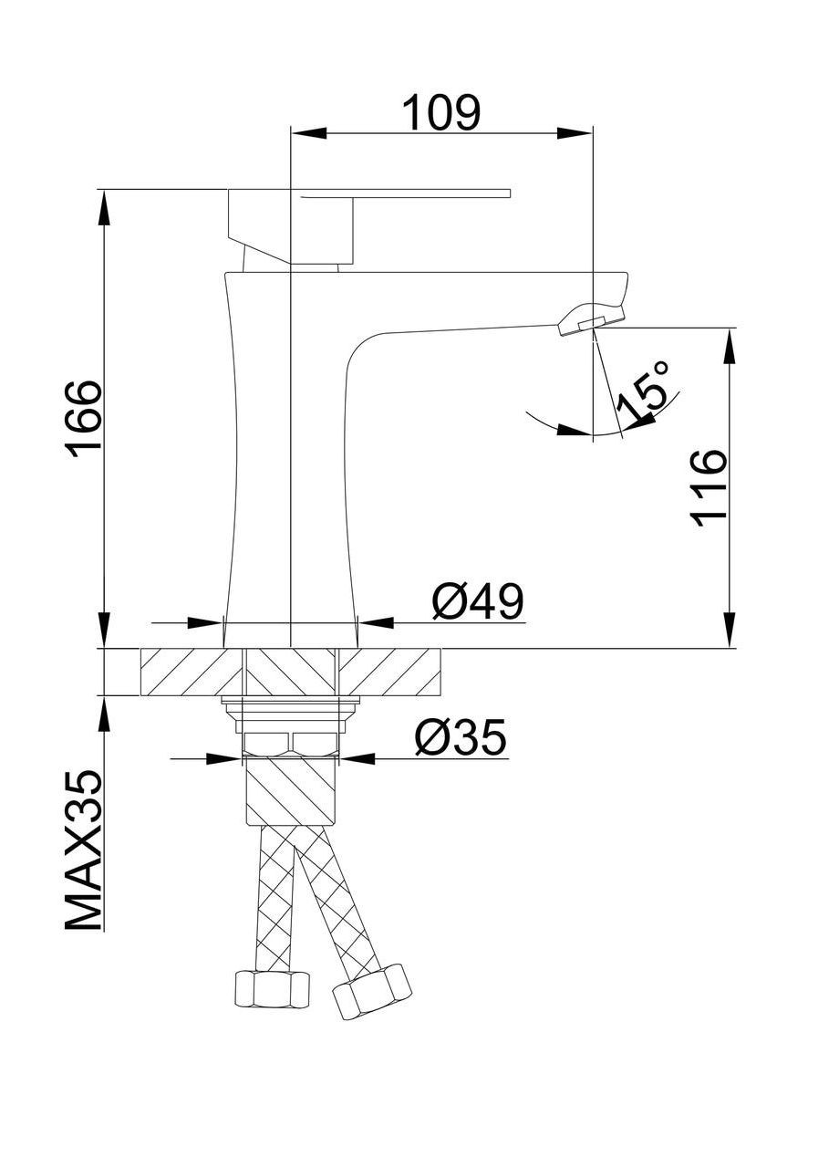Смеситель для умывальника F1048, сатин Frap (316088997)