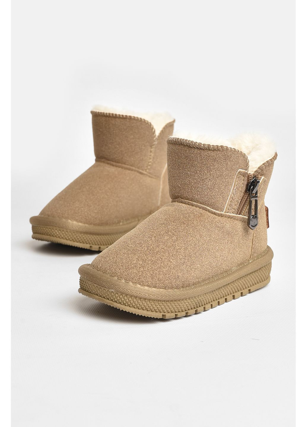 Бежевые угги детские искуственная замша бежевого цвета Let's Shop