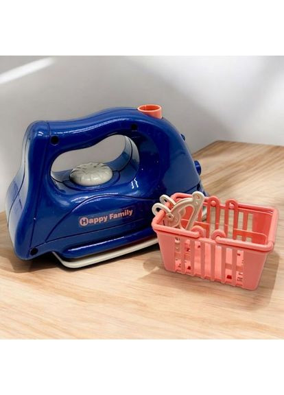 Іграшкова праска з вібрацією Happy Family з функцією спрею для дітей синього кольору пластикова праска ProDobro (367092913)