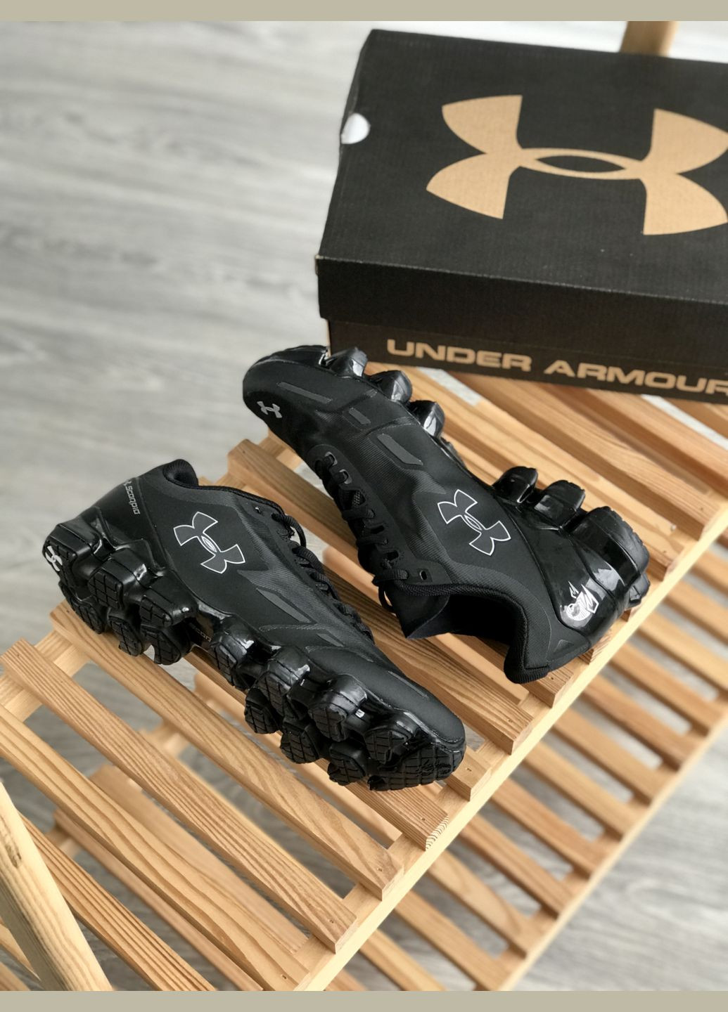 Чорні Осінні кросівки чоловічі under armour scorpio black | андер армор скорпіо чорні No Brand