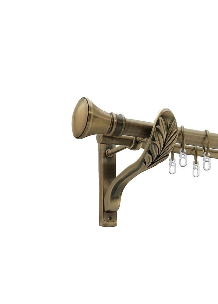 Карниз Люксор металевий дворядний ретро гладка труба Антик 25\19 мм 160 см (4301690) ORVIT (300844193)