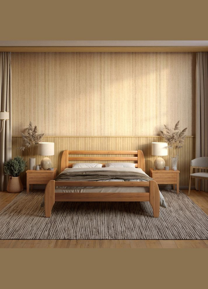 Двоспальне дерев'яне ліжко Мілан 180х190 см (MBG-6449) Mebigrand (368282217)