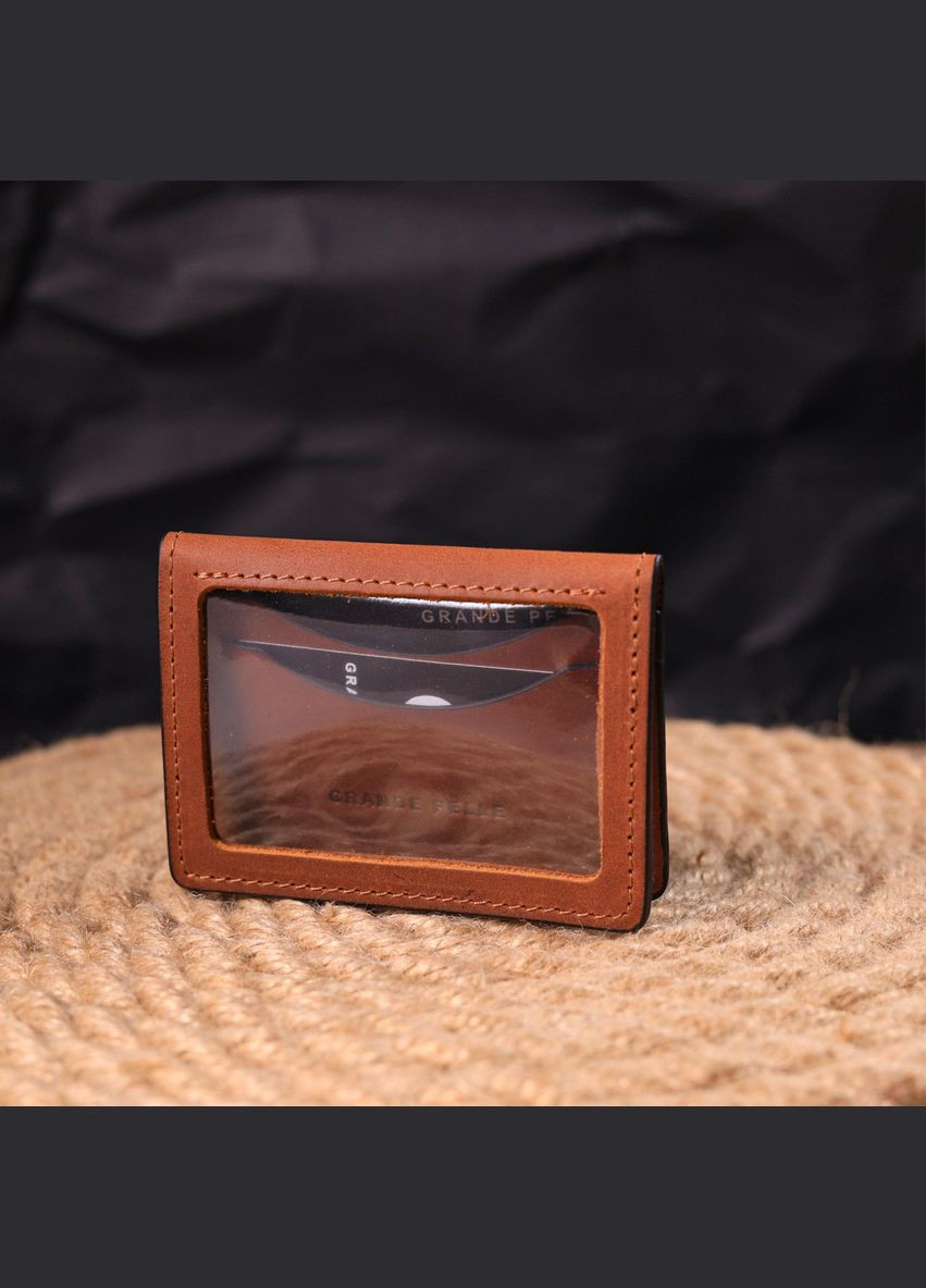 Чудова обкладинка на автодокументи у вінтажній шкірі Слава ЗСУ світло-коричнева 16705 Grande Pelle (362418242)