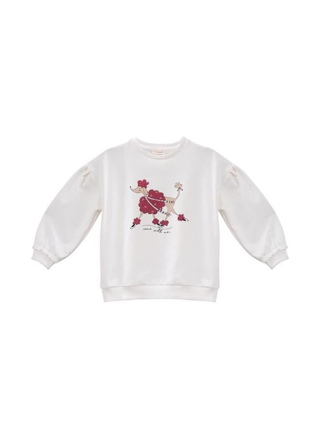 Світшот для дівчинки з блискітками MININIO, колір білий, вік 12-18 місяців, зріст 86 см Zeyland (371920009)