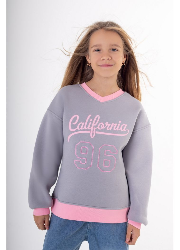 Авекстекс світшот для дівчат 04-8119-107вн 140 см світло-сірий футер