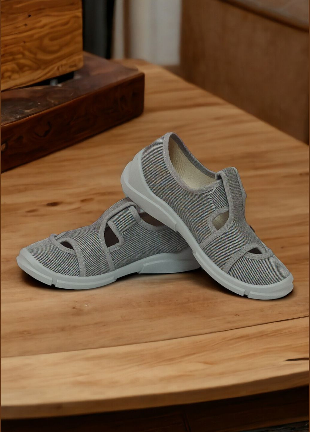 Серые детские тапочки для мальчика ортопедические natur marco Waldi