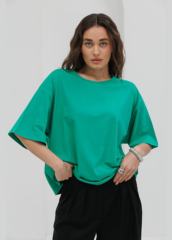 Зелена літня жіноча футболка oversize Arjen