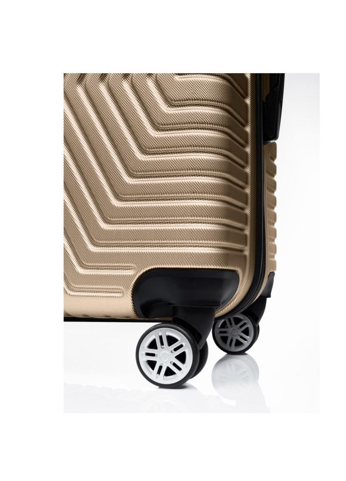 Чемодан Турция Большой (L) Поликарбонат На 4-х двойных колесах 120Л ПК005-L Золотой Polo (342117886)