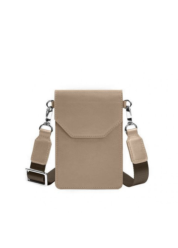 Шкіряна сумка через плече жіночий чохол для телефону maxi Світло-бежевий BlankNote (302008712)
