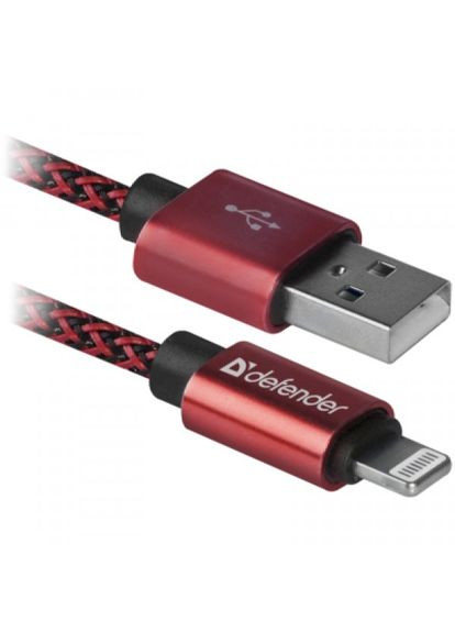 Дата кабель USB 2.0 AM to Lightning 1.0m ACH0103T PRO Red (87807) Defender usb 2.0 am to lightning 1.0m ach01-03t pro red (268147662)