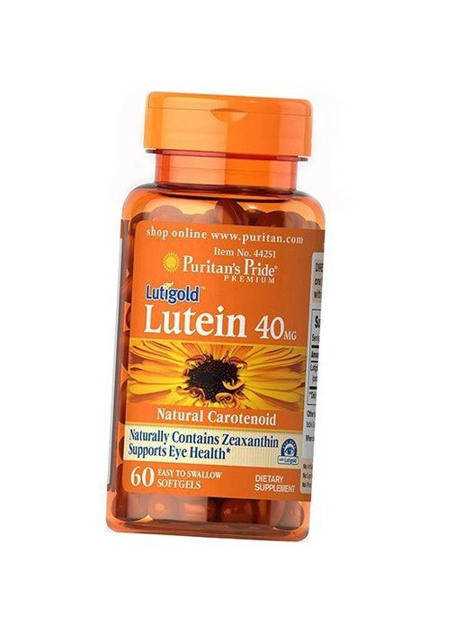 Лютеїн та Зеаксантин, Lutein 40 with Zeaxanthin, Puritan's Pride 60гелкапс (72367016) Puritans Pride (322723615)