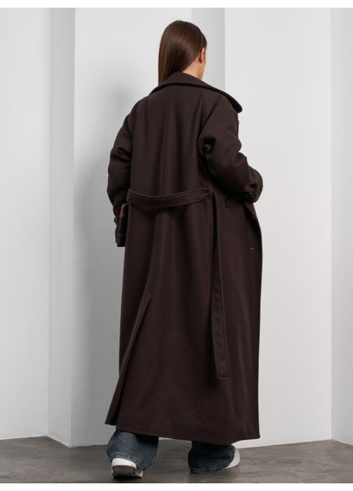 Темно-коричневе зимнє Кашемірове пальто на синтепоні No Brand