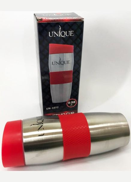 Термокухоль для чаю та кави 0.38 л з нержавіючої сталі червоний (2075740795) Unique UN-1072 (328261723)