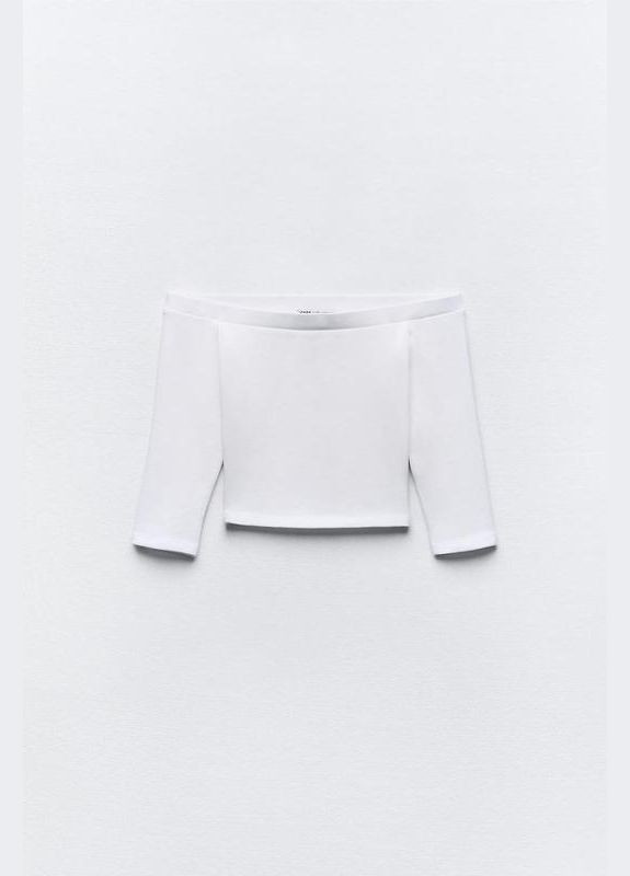 Кроп топ білий Zara кроп топ (312482629)