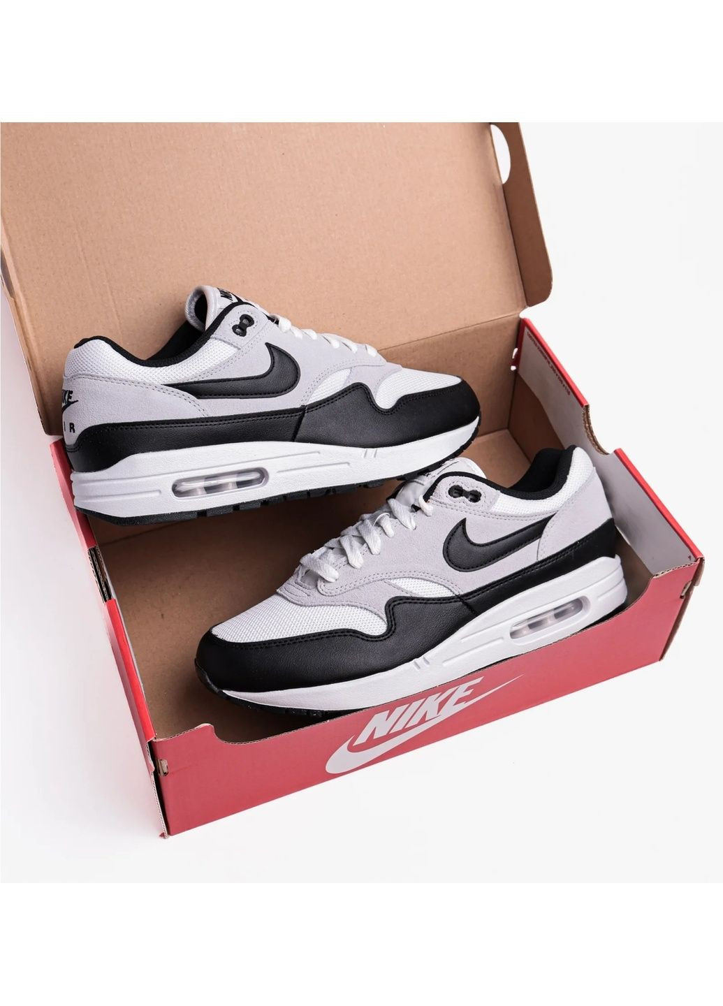 Черные кроссовки мужские air max 1 essential grey/black Nike