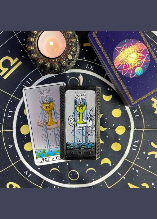 Черная восковая свеча карта Таро - Туз Кубков 5Candles (322244421)