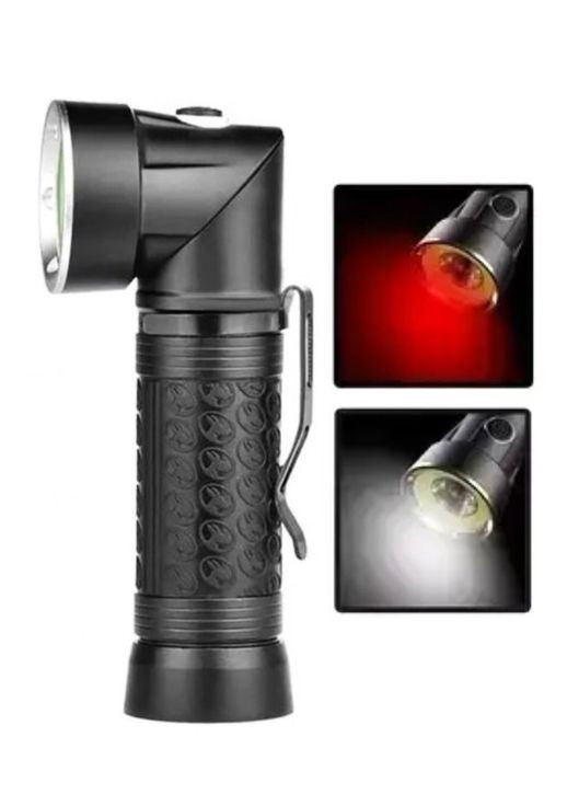 Карманный ручной фонарь с красным светом RB-284 аккумуляторный мощный фонарик на магните T6+16COB WD (297331019)
