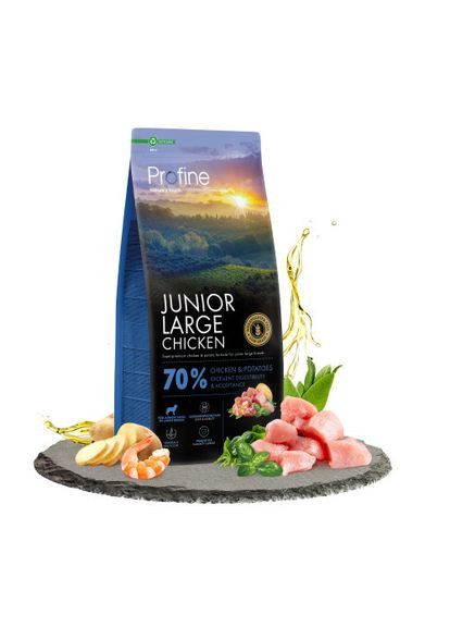 Корм сухий Junior Large Chicken and Potatoes для цуценят та юніорів великих порід, з куркою та картоплею, 12 кг (*) Profine (323219595)