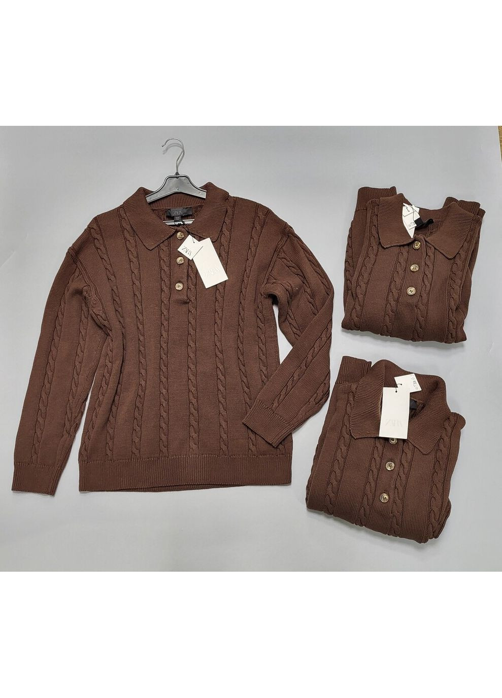 Коричневый демисезонный свитер 6771/004 Zara