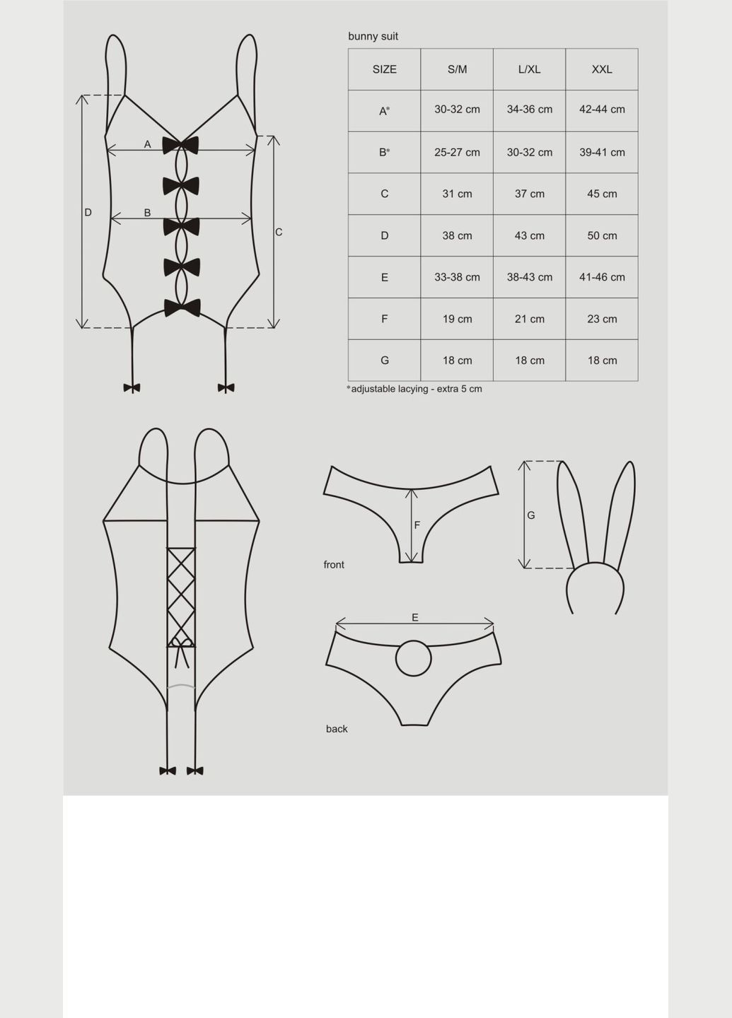 Еротичний костюм зайчика Bunny suit 4 pcs costume pink CherryLove Obsessive (282966038)