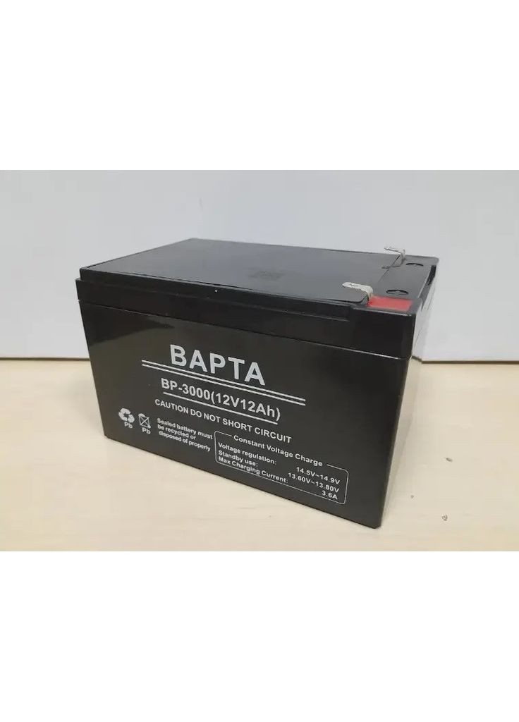 Свинцово-кислотный аккумулятор Варта BP-3000 аккумуляторная батарея для бесперебойника 12В 12.0Ач Черный Varta (353689347)