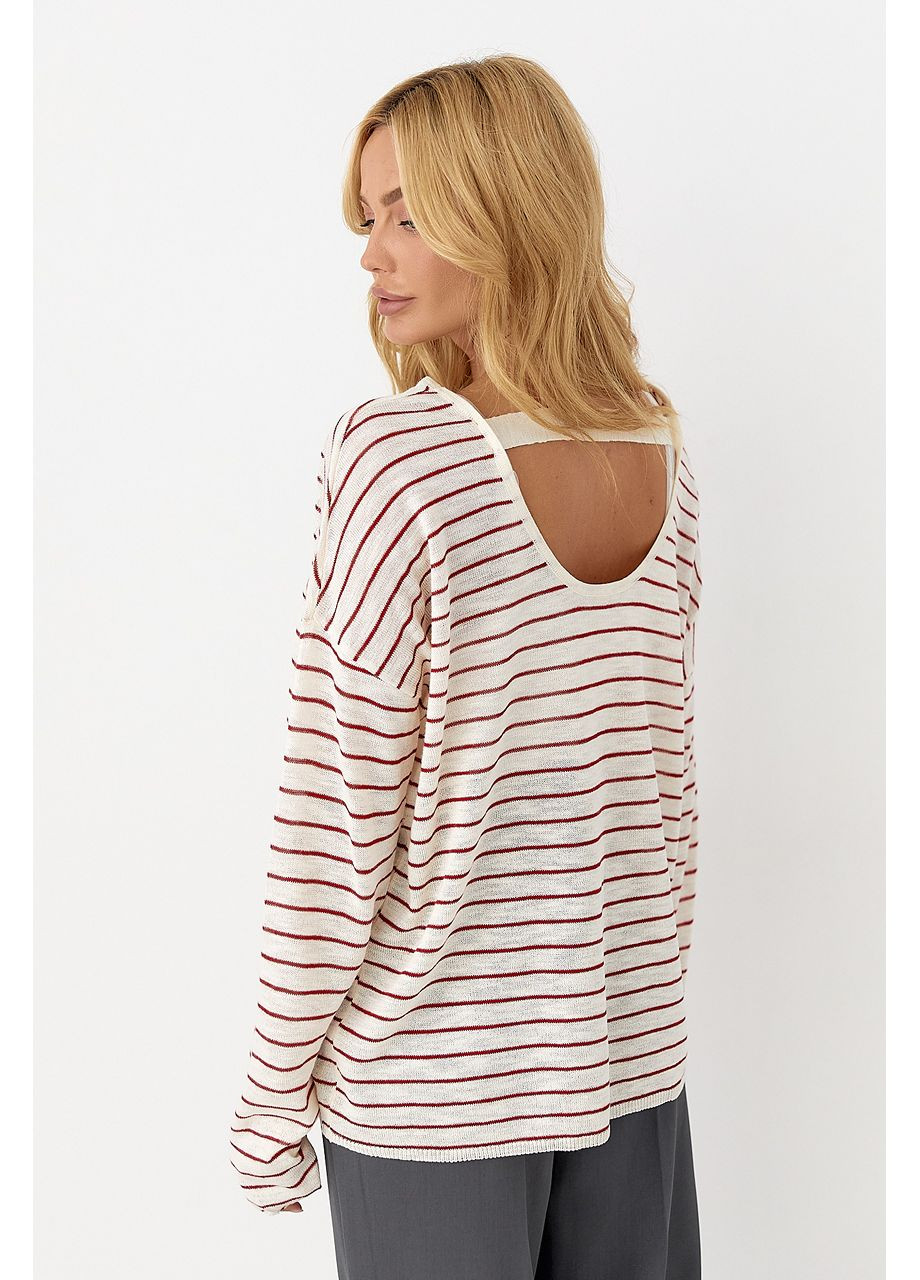 Женский джемпер в полоску свободного кроя Lurex (350948916)