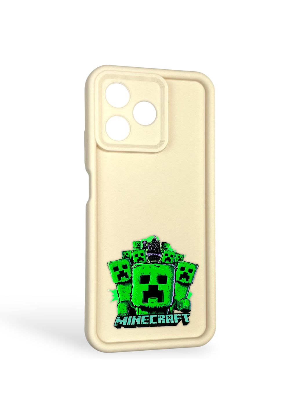 Чохол силіконовий Soft Touch з 3D принтом Майнкрафт для C51 молочний (Повний захист камери) Realme (373424511)