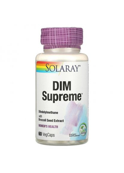 DIM комплекс (Дііндолілметан), DIM Supreme,, 60 капсул (SOR38169) Solaray (266039031)