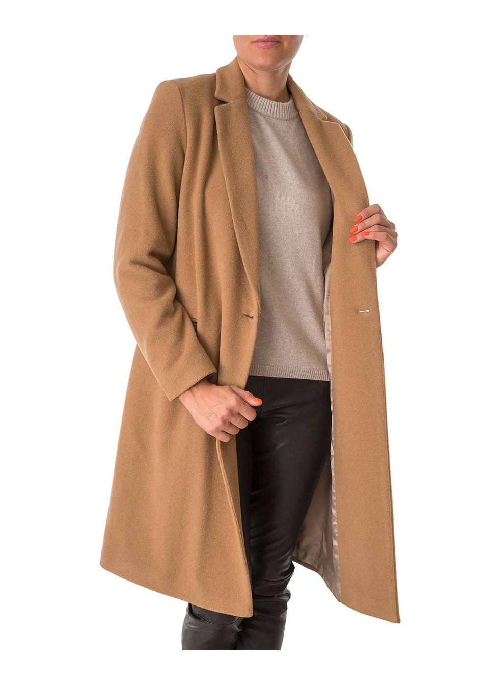 Бежеве Пальто жіноче Oui